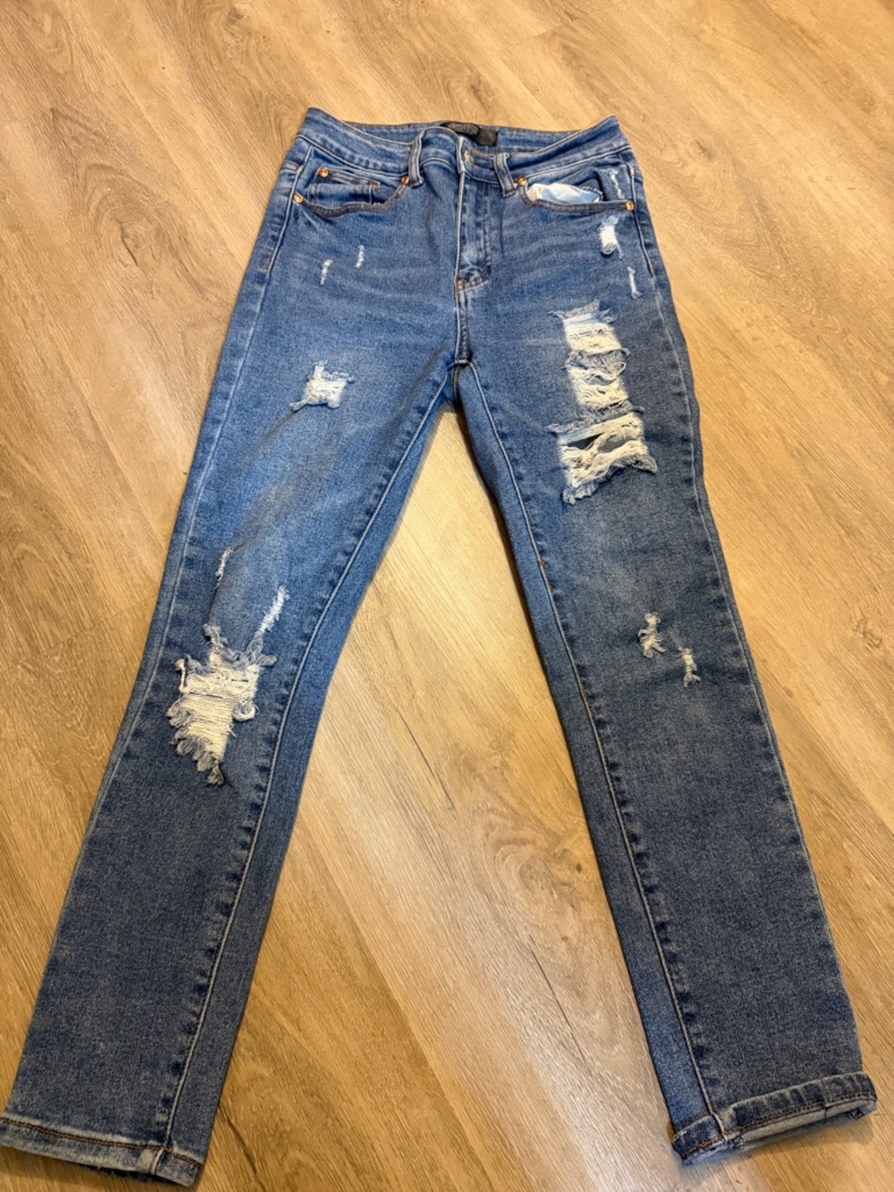 Monkey Ride Distressed Skinny Jeans Size 27 Y2K Grunge Denim